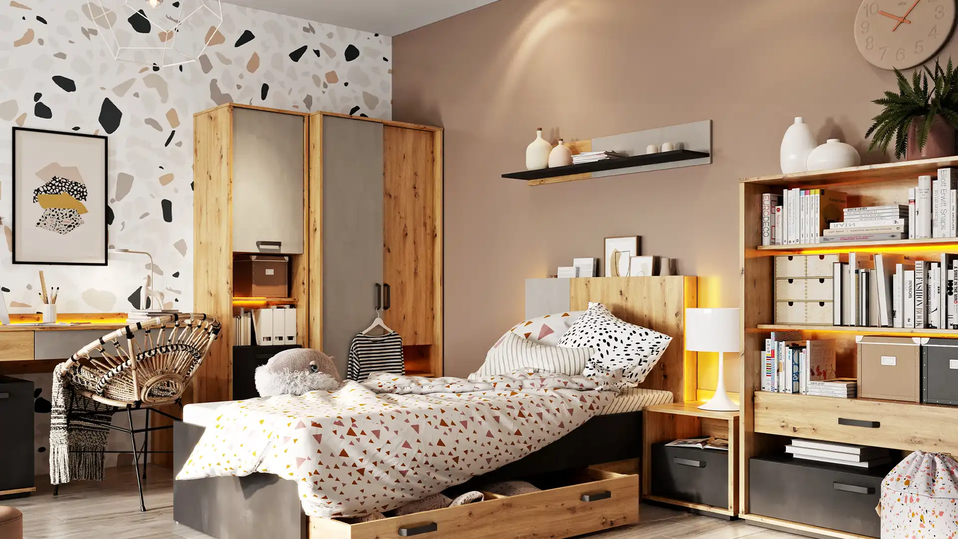 Shelf above the bed